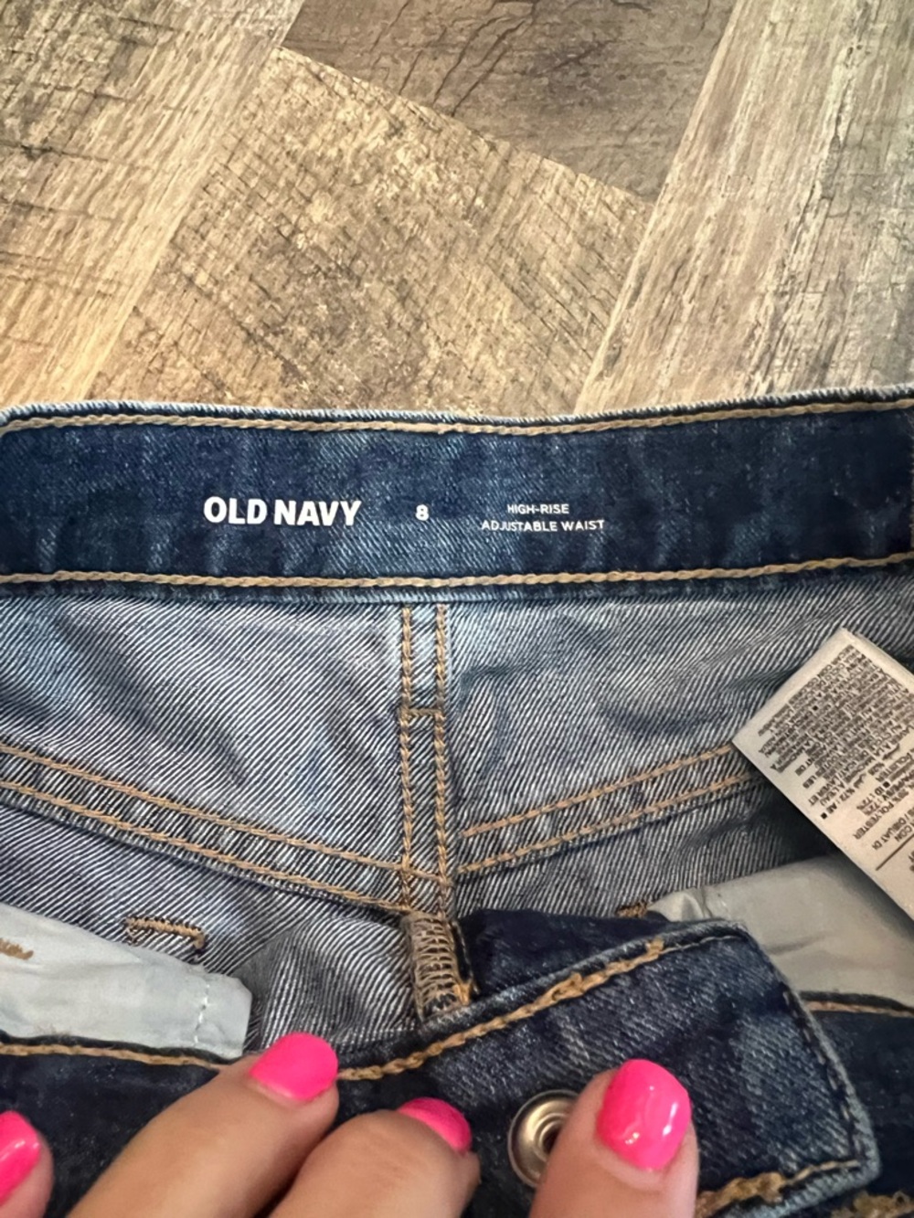 Old Navy Dark Blue Distressed Denim Cutoff Shorts - Picture 4 of 11